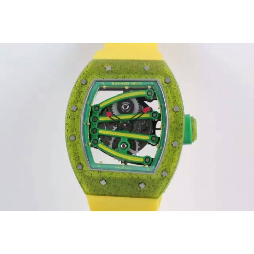 Richard Mille RM 059 Yohan Blake Green Inner Bezel Skeleton Dial on Yellow Rubber Strap 6T51 Richard Mille RM 059 Yohan Blake Green Inner Bezel Skeleton Dial on Yellow Rubber Strap 6T51
