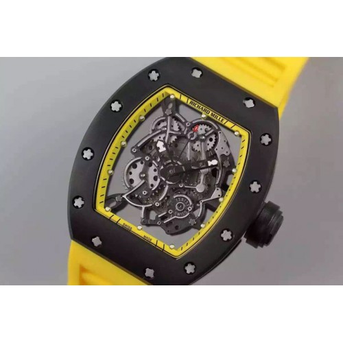 Richard Mille RM035 PVD RMF Yellow Inner Bezel Skeleton Dial on Yellow Rubber Strap MIYOTA9015 Richard Mille RM035 PVD RMF Yellow Inner Bezel Skeleton Dial on Yellow Rubber Strap MIYOTA9015