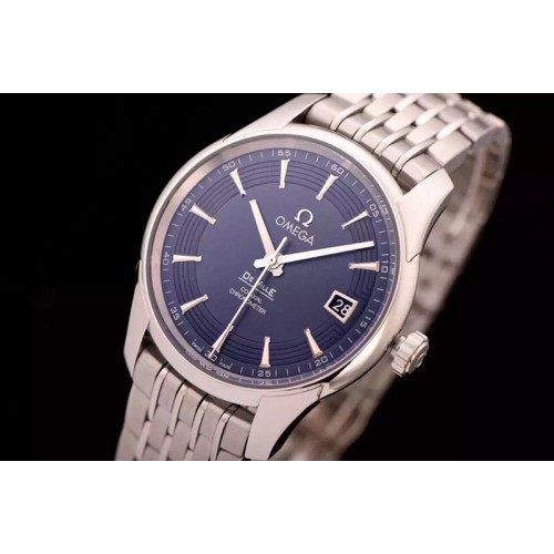 Omega De Ville Hour Vision Co-Axial 41mm SS V6F Best Edition Blue Dial on SS Bracelet A8500