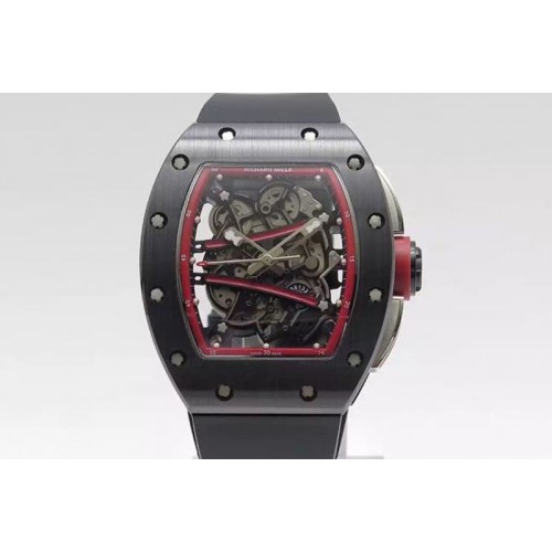 Richard Mille RM059-01M Black Ceramic KVF Red Inner Bezel Skeleton Dial on Black Rubber Strap MIYOTA8215 Richard Mille RM059-01M Black Ceramic KVF Red Inner Bezel Skeleton Dial on Black Rubber Strap MIYOTA8215