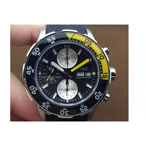 IWC 2009 Aquatimer SS/RU Blk/Ylw A-7750
