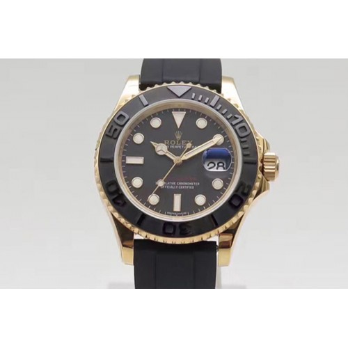 Rolex Yacht-Master 2015 116655 RG JF 1:1 Best Edition Ceramic Bezel on Rubber Strap SA3135