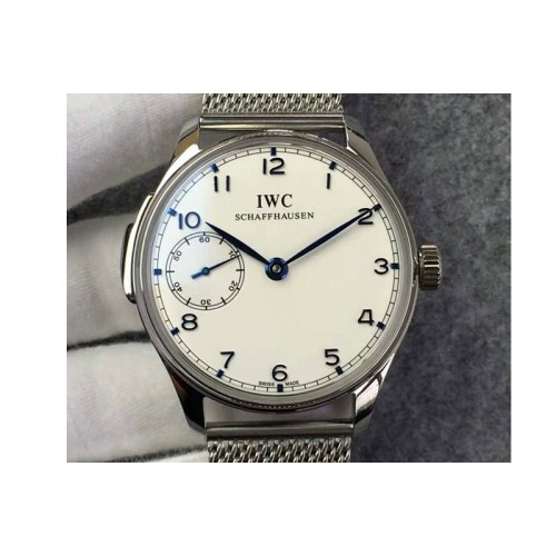 IWC Portuguese SS IW524204 YLF White Dial on SS Mesh Bracelet A95290 IWC Portuguese SS IW524204 YLF White Dial on SS Mesh Bracelet A95290