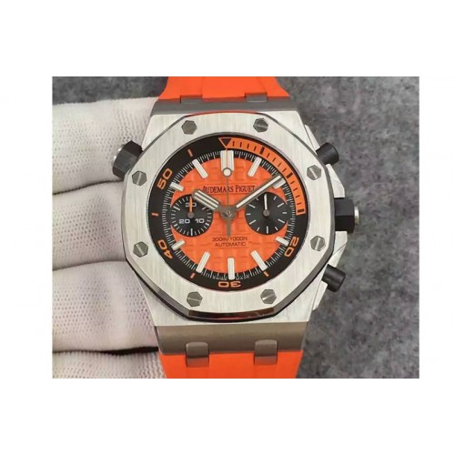Audemars Piguet Royal Oak Offshore Diver Chronograph JH Orange Dial on Orange Rubber Strap A3124