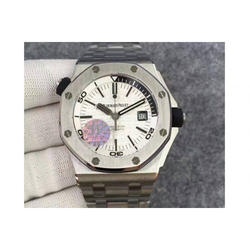 Audemars Piguet Royal Oak Chronograph 26320 SS Blue Textured Dial on Blue Rubber Band A7750