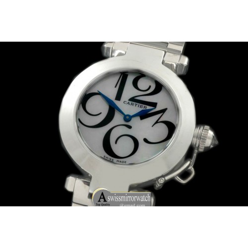 Cartier Pasha Ladies SS/SS White Swiss Ronde Quartz