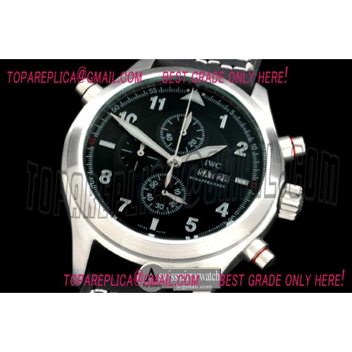 IWC Spitfire Chrono SS/LE Black Jap OS20 Qtz