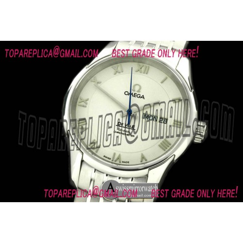Omega Deville Co Axial Day/Date SS/SS White Asian 2836 Omega Deville Co Axial Day/Date SS/SS White Asian 2836