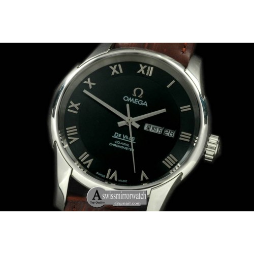 Omega Deville Co Axial Day/Date SS/LE Black Asian 2836