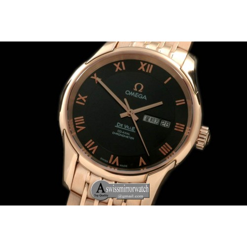 Omega Deville Co Axial Day/Date RG/RG Black Asian 2836 Omega Deville Co Axial Day/Date RG/RG Black Asian 2836