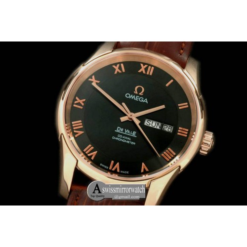 Omega Deville Co Axial Day/Date RG/LE Black Asian 2836 Omega Deville Co Axial Day/Date RG/LE Black Asian 2836