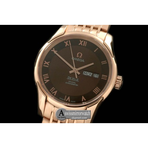 Omega Deville Co Axial Day/Date RG/RG Brown Asian 2836 Omega Deville Co Axial Day/Date RG/RG Brown Asian 2836