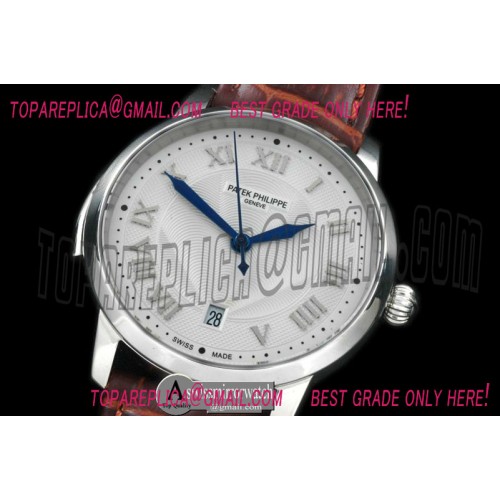 Patek Philippe Calastrava Automatic SS/LE White Roman Asian 2824