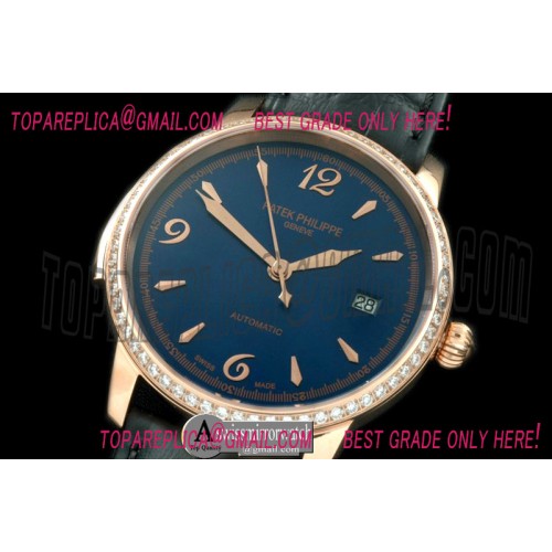 Patek Philippe Calastrava Automatic RG/LE Blue Num Asian 2824 Patek Philippe Calastrava Automatic RG/LE Blue Num Asian 2824