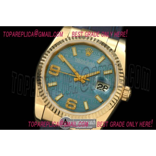 Rolex YG/LE Blue Swiss Eta 2836/3135-Real Diamonds Rolex YG/LE Blue Swiss Eta 2836/3135-Real Diamonds
