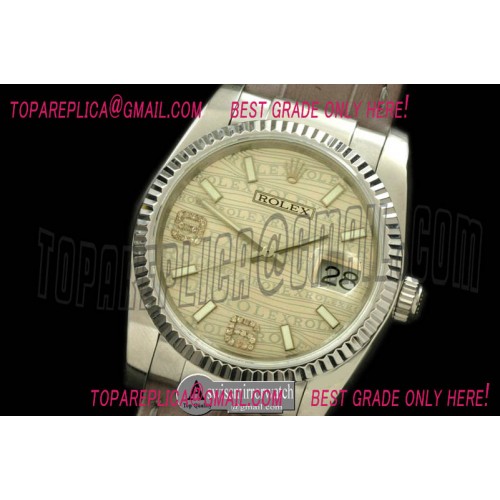 Rolex SS/LE Champagne Swiss Eta 2836/3135-Real Diamonds