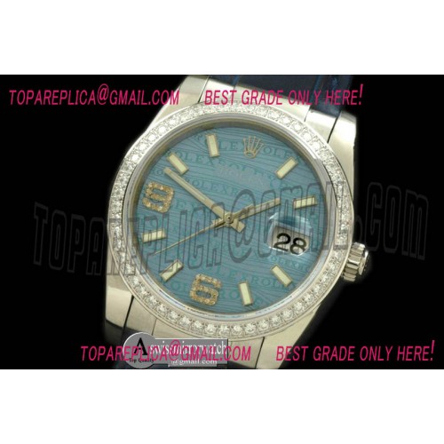 Rolex SS/LE Blue Swiss Eta 2836/3135-Real Diamonds