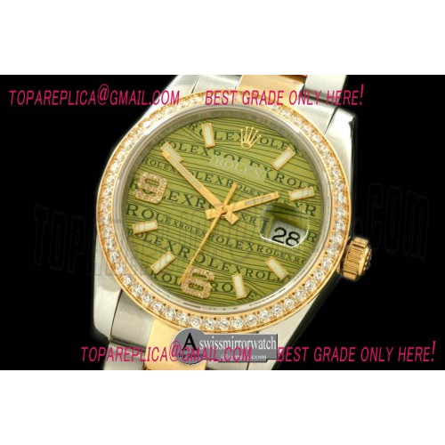 Rolex SS/YG TT Khaki Swiss Eta 2836/3135-Real Diamonds Rolex SS/YG TT Khaki Swiss Eta 2836/3135-Real Diamonds