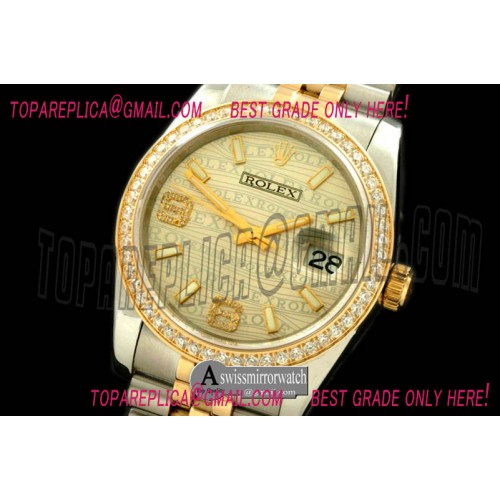 Rolex SS/YG TT Champagne Swiss Eta 2836/3135-Real Diamond Rolex SS/YG TT Champagne Swiss Eta 2836/3135-Real Diamond