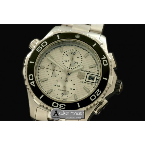 Tag Heuer Aquaracer 500m Chrono SS/SS White Jap Qtz Chrono