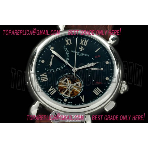Vacheron Constantin Matle Tourbillon Calender SS/LE Black Asian Auto 2813