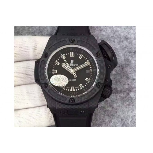 Hublot King Power 48mm OceanGraphic 4000 Carbon V6 1:1 Best Edition Black Dial Gray Markers A7750