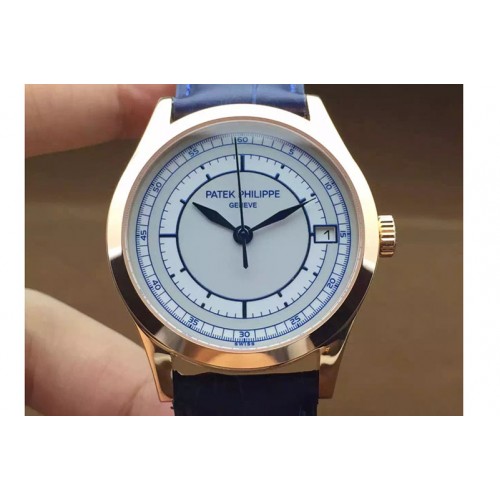 Patek Philippe 5296 Calastrava RG/Blue LE White A324