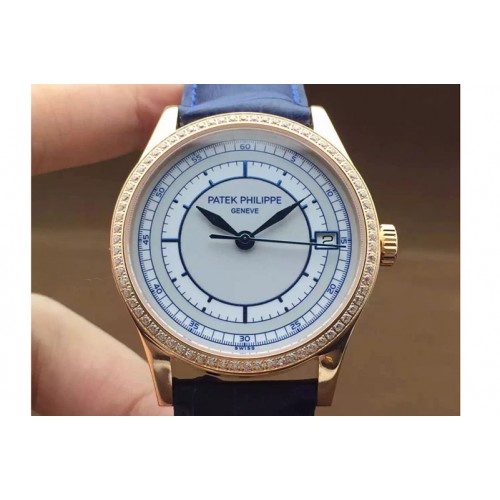 Patek Philippe 5296 Calastrava RG/Blue LE Diamond White A324