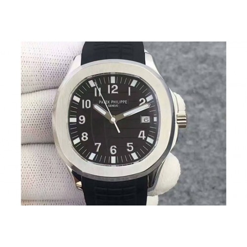 Patek Philippe Aquanaut Jumbo RG Black Textured Dial on Black Rubber Strap A324