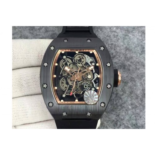 Richard Mille RM055 Black Ceramic KVF RG Inner Bezel Skeleton Dial on Black Rubber Strap MIYOTA8215 Richard Mille RM055 Black Ceramic KVF RG Inner Bezel Skeleton Dial on Black Rubber Strap MIYOTA8215