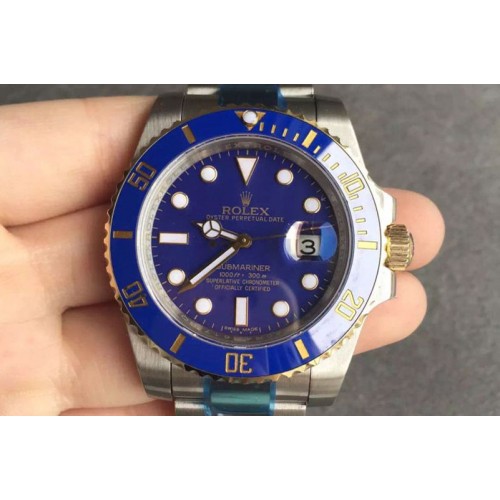 Rolex Submariner 116613 LB Noob 1:1 Best Edition YG Wrapped Blue Dial on SS/YG Bracelet A3135