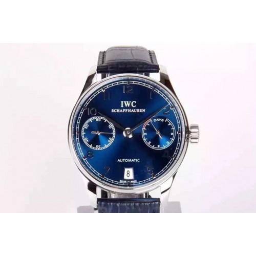 IWC Portuguese Real PR IW5007 YLF 1:1 Best Edition Blue Dial on Blue Leather Strap A52010 V2