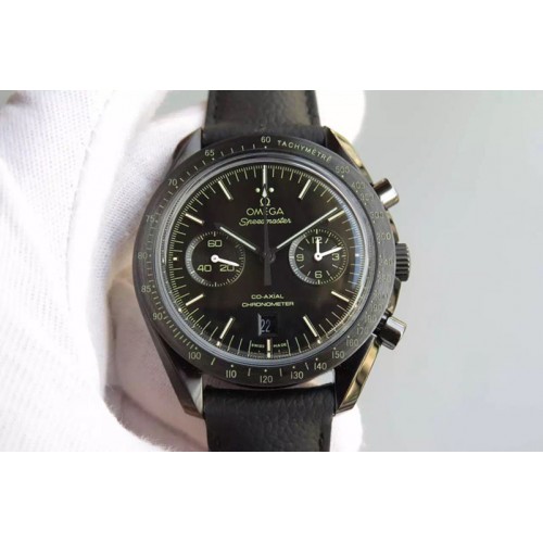 Omega Speedmaster Professional Moonwatch Chronograph PVD Case On Leather Strap Best Edition A9300 Omega Speedmaster Professional Moonwatch Chronograph PVD Case On Leather Strap Best Edition A9300