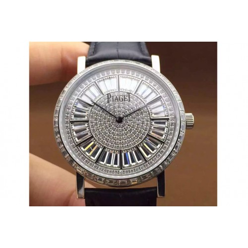 Piaget Altiplano G0A35133 41mm Full Diamond on Black Leather Strap MIYOTA9015