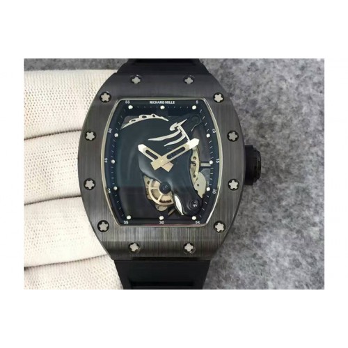 Richard Mille RM052 Black Ceramic KVF Bezel Skeleton Dial on Black Rubber Strap MIYOTA8215 Richard Mille RM052 Black Ceramic KVF Bezel Skeleton Dial on Black Rubber Strap MIYOTA8215
