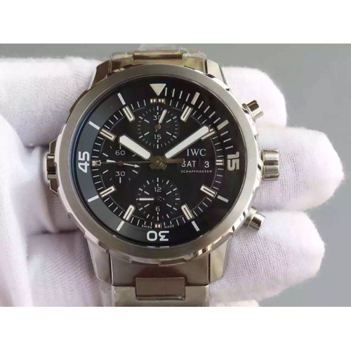 IWC Aquatimer Chrono IW376803 V6F 1:1 Best Edition Black Dial on SS Bracelet A7750