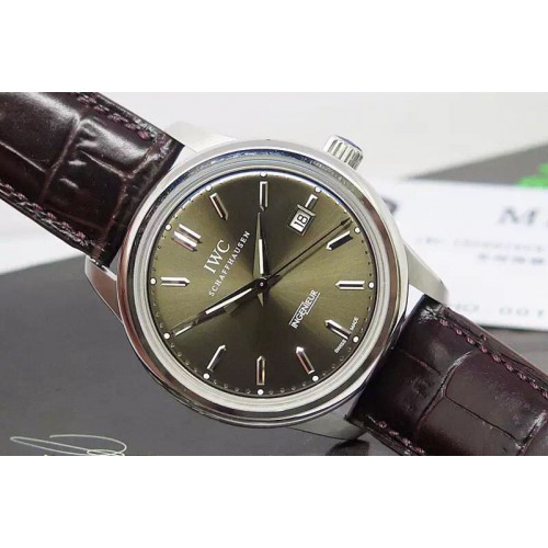 IWC Ingeniuer St.Laurens SS Brown Dial MK 1:1 Best Edition A80111 on Brown Leather Strap