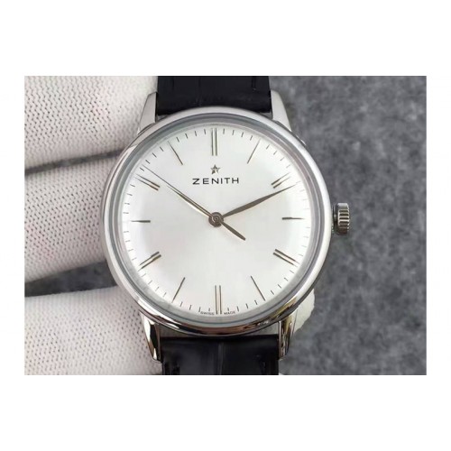 Zenith Elite 6150 03.2270.6150 42mm SS/LE White Dial With Leather Strap Zenith Elite 6150 03.2270.6150 42mm SS/LE White Dial With Leather Strap
