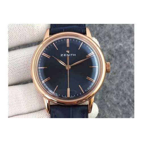 Zenith Elite 6150 03.2270.6150 42mm RG/LE Blue Dial With Leather Strap Zenith Elite 6150 03.2270.6150 42mm RG/LE Blue Dial With Leather Strap