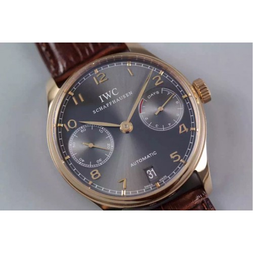 IWC Portuguese Real PR RG IW500702 ZF 1:1 Best Edition on Brown Leather Strap A52010