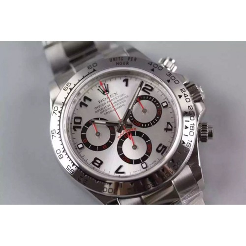 Rolex Daytona 116509 JF 1:1 Best Edition Silver Dial on SS Bracelet A7750