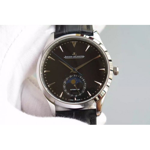 Jaeger LeCoultre Moonphase SS/LE Black Dial Cal.925