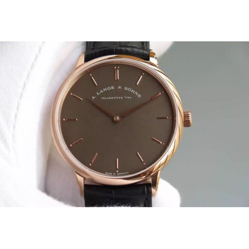 A. Lange & Sohne Classic RG/LE Grey Dial on Leather Strap M9015