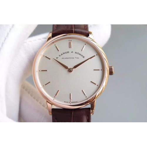 A. Lange & Sohne Classic RG/LE White Dial on Leather Strap M9015