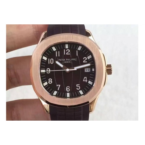 Patek Philippe Aquanaut Jumbo RG Brown Textured Dial on Brown Rubber Strap A324