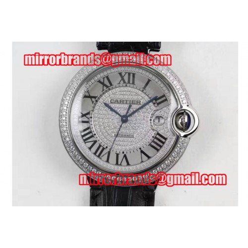 Ballon Bleu de Cartier Full Paved Diamonds Dial SS/LE M9015 Auto Watches