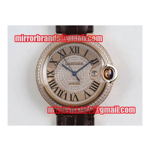 Ballon Bleu de Cartier Full Paved Diamonds Dial RG/LE M9015 Auto Watches
