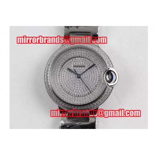 Ballon Bleu de Cartier Full Paved Diamonds Dial SS/SS M9015 Auto Watches