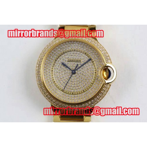 Ballon Bleu de Cartier Full Paved Diamonds Dial YG/RG M9015 Auto Watches
