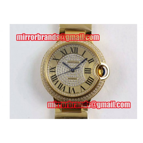 Ballon Bleu de Cartier Full Paved Diamonds Dial YG/RG M9015 Auto Watches